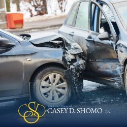 A car hitting the side of another car in a Palm Beach Gardens car accident